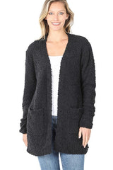 Long Sleeve Popcorn Sweater Cardigan with Pockets: Your Stylish Snuggle Buddy