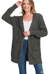 Long Sleeve Popcorn Sweater Cardigan with Pockets: Your Stylish Snuggle Buddy