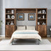 Full Size Murphy Bed with Storage | Space-Saving Cabinet Bed for Guest Room, Home Office (Brown) - Minihomy