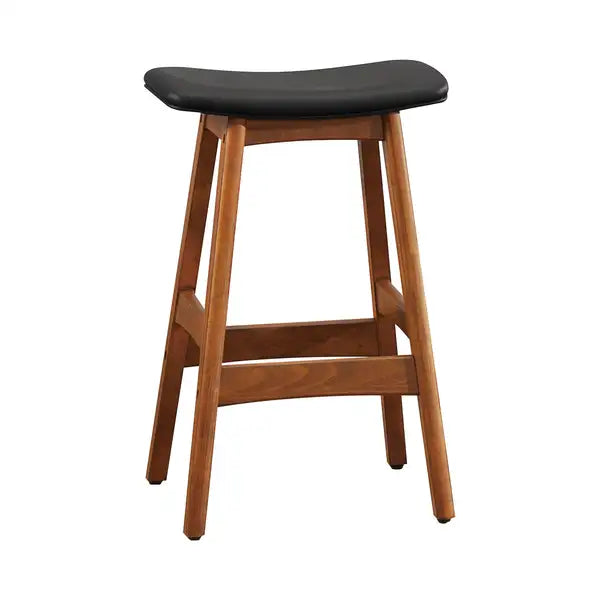 Walnut Counter Height Bar Stools (Set of 2) - Mid-Century Modern