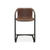 Brown Vegan Leather Counter Stools, Set of 2, 27 Inch Cantilever - Minihomy