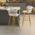 Beige Gold Bar Stools Set of 2 - Counter Height, Low Back for Kitchen Island, Bar, Pub - Minihomy