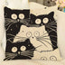 Cat Pillow Cartoon Images Linen Cotton Blend Cushion Cover Pillowcases - Minihomy