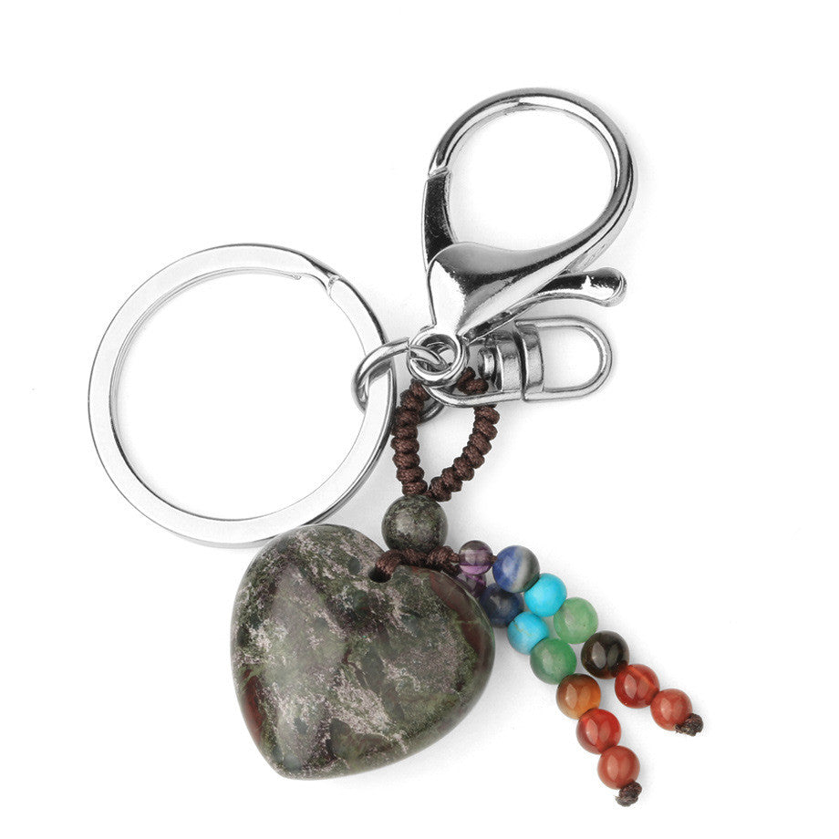 Love Natural Stone Crystal Keychain