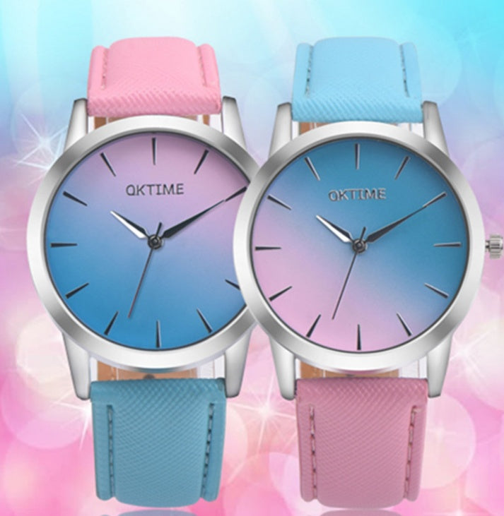 Casual Retro Rainbow Design Watch Women Analog Quartz Wristwatches Clock   Elegant Lady Wristwatch Woman Time