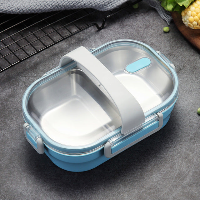 Portable Children's Lunch Box 304 Stainless Steel Bento Kitchen Leak Proof Food Box for Kids