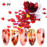Gradient Maple Leaf Nail Sequins: Add a Touch of Autumn Glam