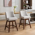 Ivory Upholstered Swivel Bar Stools (Set of 2) - 26" Seat Height - Minihomy