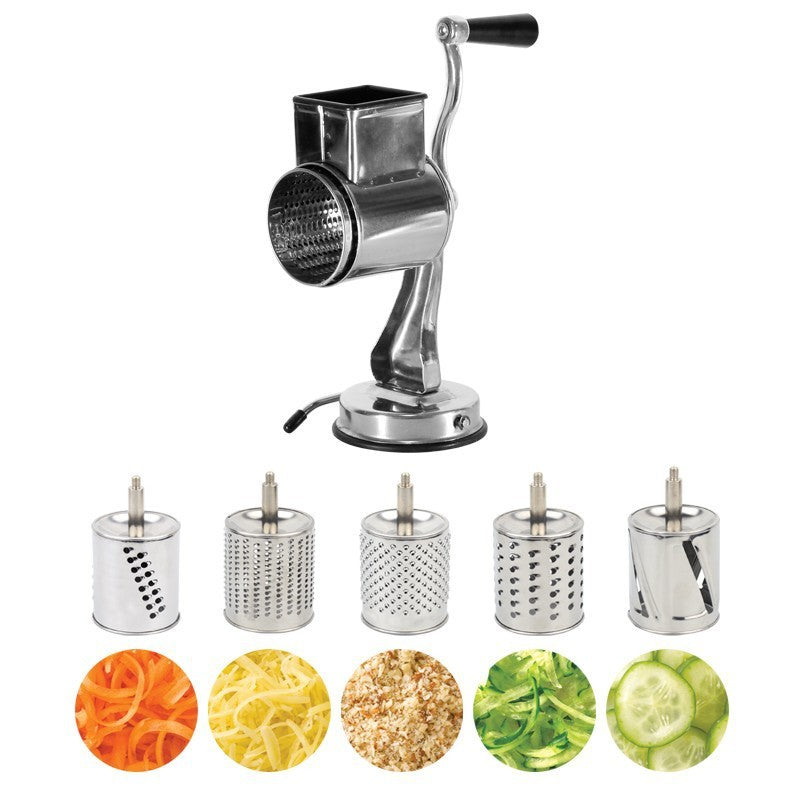 Multifunctional Stainless Steel Rotary Cheese Grater, Kitchen Vegetable Grinder, Salad Slicer - Minihomy