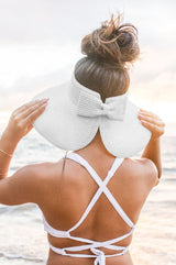 Foldable Wide Brim Bow Visor for Women - Sun Protection & Stylish Design