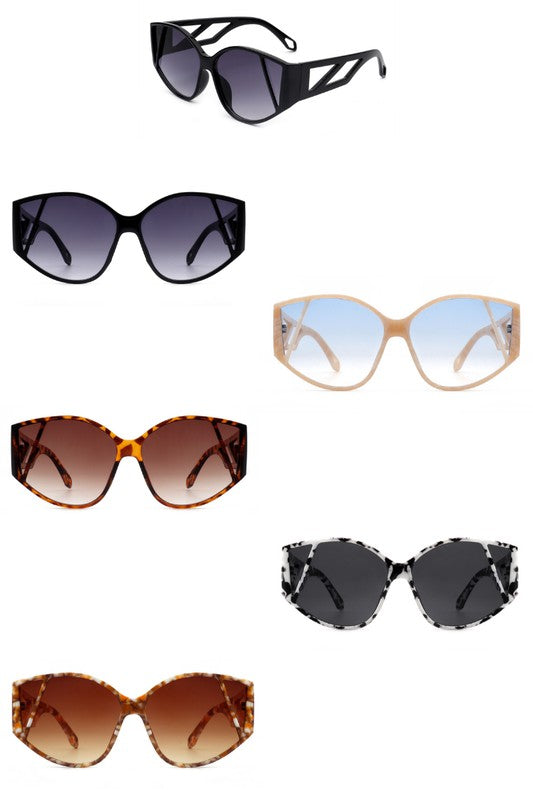 Women’s Geometric Round Cat Eye Fashion Sunglasses - UV Protection