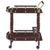 Merlot and Brass 2-shelf Serving Cart - Minihomy