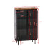 Modern Two-Door Glass Cabinet with 3-Tier Storage - Entryway, Living Room, Home Office, Dining Room - Minihomy