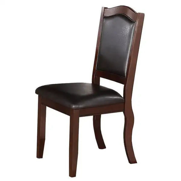 Espresso Dining Chairs Set of 2 - Traditional Formal Brown Cushioned Seating - Minihomy