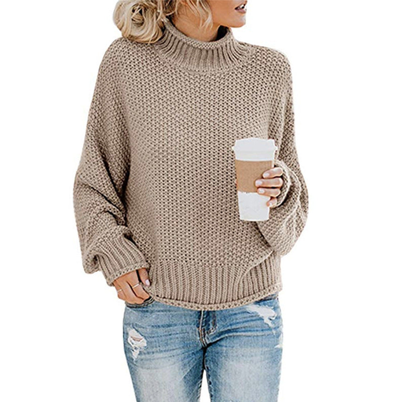 Cardigan Thick Thread Turtleneck Pullover - Minihomy