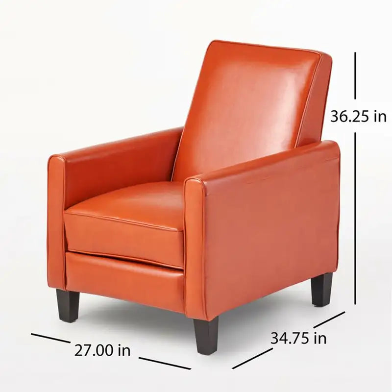 Orange Push-Back Recliner Chair - Elegant Home Decor