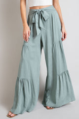 Women's Wide Leg Tiered Pants - Flowy & Comfortable