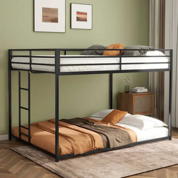 Full-Over-Full Bunk Bed with Black Finish - Adam Collection - Minihomy