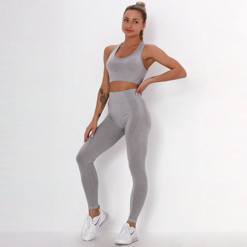Seamless knitted yoga workout clothes