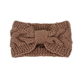 Winter Crochet Bow Twisted Headband - Cozy Knit Hair Accessory for Cold Weather