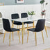 Modern Black Dining Chairs Set of 4, Simple Luxury Home Bedroom Stool with Gold Metal Legs - Minihomy