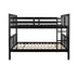 Full Over Full Bunk Bed with Ladder - Espresso - Guest Room Furniture - Minihomy