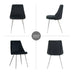 Black Velvet Dining Chairs Set of 4 - Modern Chrome Legs, Bedroom & Desk - Minihomy