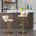 Cream Velvet Swivel Bar Stools Set of 2 - Height Adjustable & Chrome Base - Minihomy