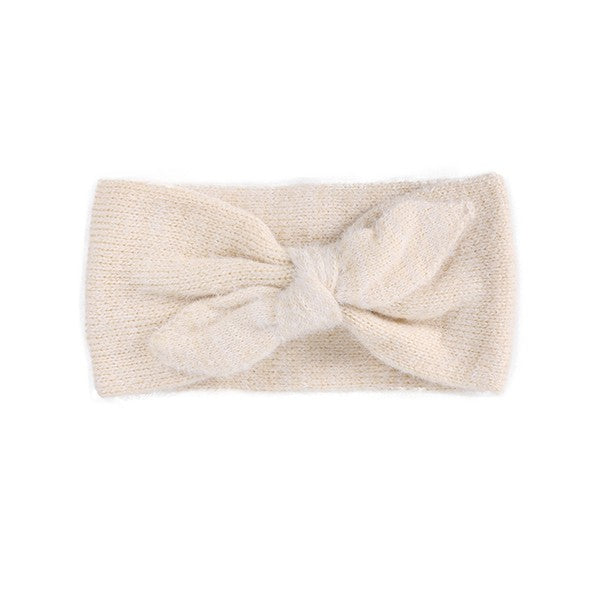 Fuzzy Bow Winter Headband