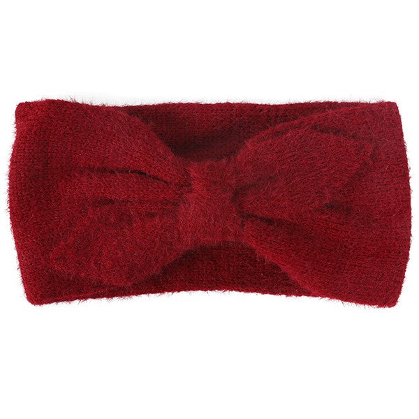 Fuzzy Bow Winter Headband