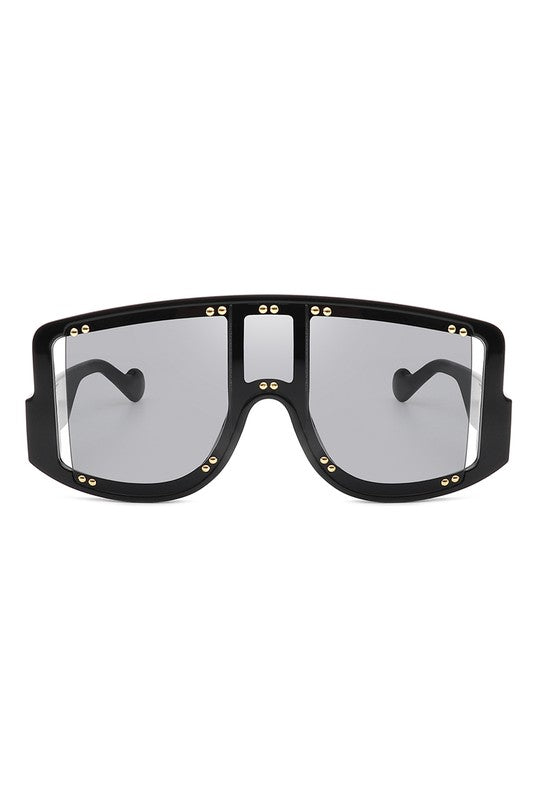 Oversize Square Fashion Shield Visor Sunglasses