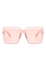 Oversize Square Large Cut-Out Fashion Sunglasses