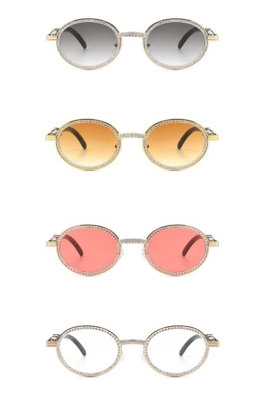 Round Retro Glitter Fashion Sunglasses - Stylish Circle Shades for Summer