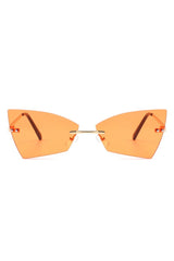 Rimless Geometric Triangle Fashion Sunglasses - Stylish UV Protection Eyewear