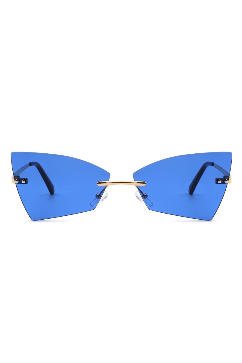 Rimless Geometric Triangle Fashion Sunglasses - Stylish UV Protection Eyewear