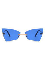 Rimless Geometric Triangle Fashion Sunglasses - Stylish UV Protection Eyewear