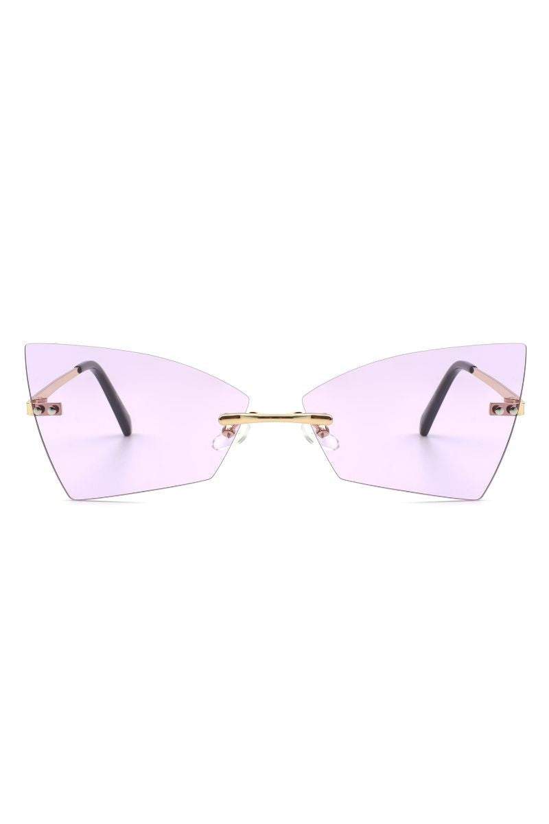 Rimless Geometric Triangle Fashion Sunglasses - Stylish UV Protection Eyewear