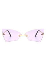 Rimless Geometric Triangle Fashion Sunglasses - Stylish UV Protection Eyewear