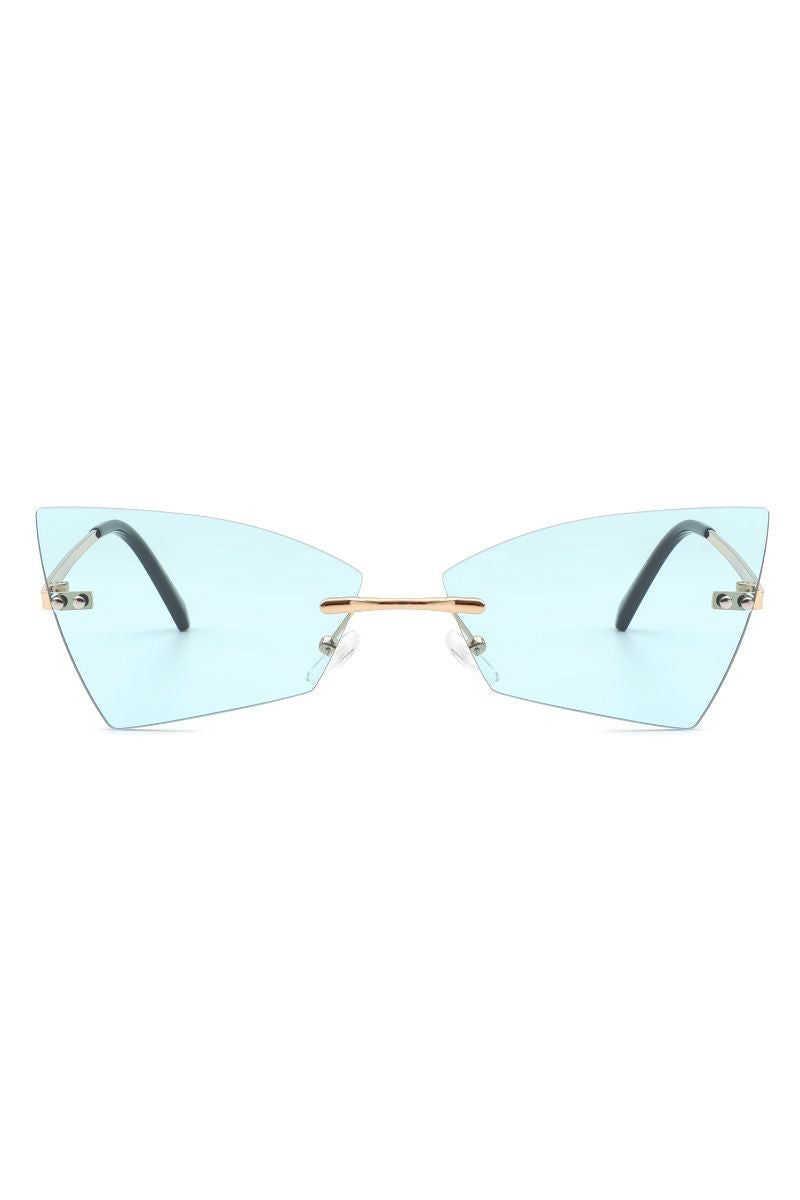 Rimless Geometric Triangle Fashion Sunglasses - Stylish UV Protection Eyewear