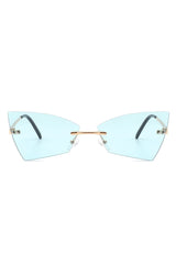 Rimless Geometric Triangle Fashion Sunglasses - Stylish UV Protection Eyewear