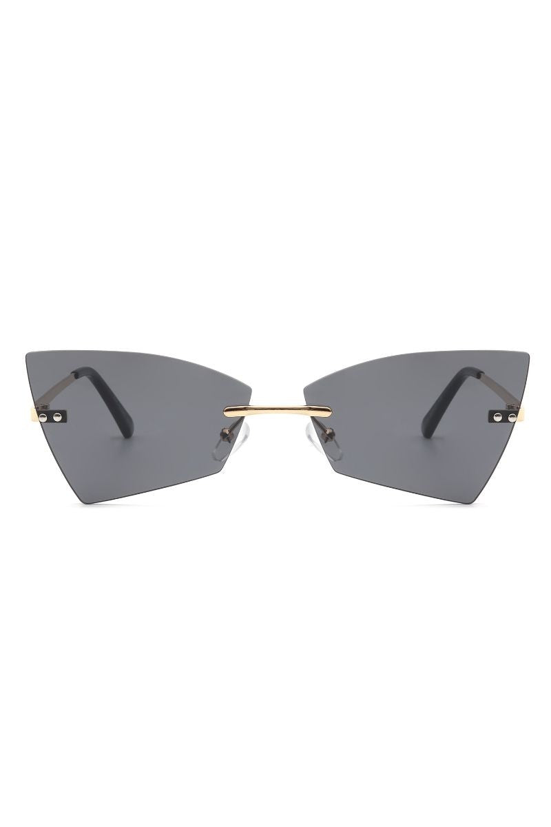 Rimless Geometric Triangle Fashion Sunglasses - Stylish UV Protection Eyewear