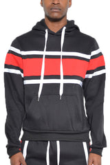 Solid with Three Stripe Pullover Hoodie