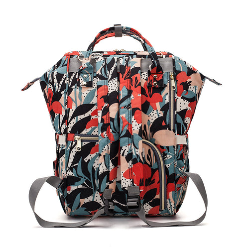 Maternity Multifunctional Maternity Bag Waterproof Floral Diaper Backpack