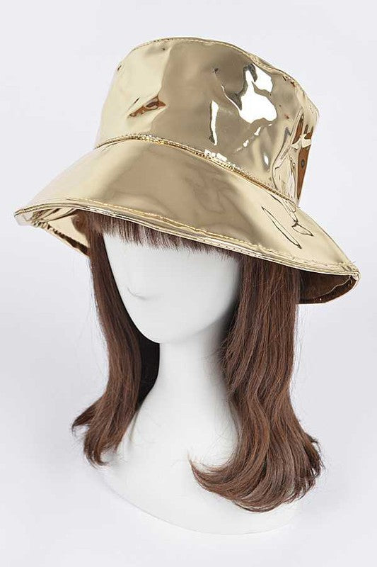 Metallic Vinyl Bucket Hat - Trendy Summer Fashion Accessory