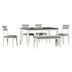 6-Piece Dining Set with Table, Chairs & Bench - Classic White & Gray - TREXM - Minihomy