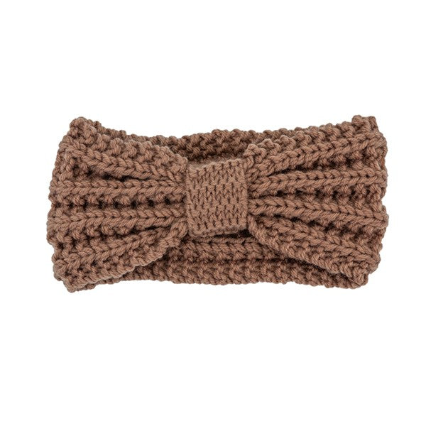 Knitted Bow Winter Headband - Stylish Warm Knit Accessory for Cold Weather