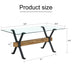 Modern Tempered Glass Dining Table with Black Metal Legs - 70.9" x 35.4" x 30" - Home & Office Use - Minihomy