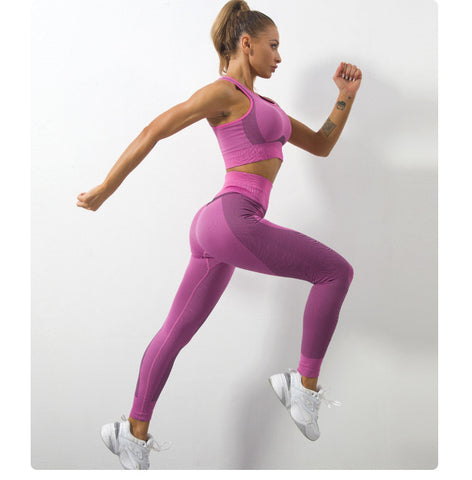 Running Gym Wear Seamless Bra Pants Yoga Set