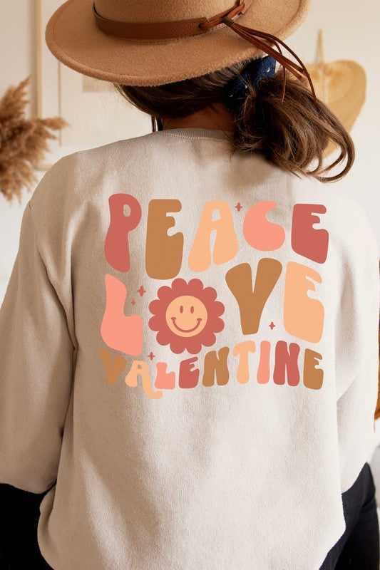 Plus Size - F/B Peace Love Valentine Sweatshirt