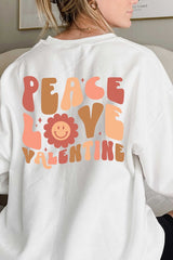 Plus Size - F/B Peace Love Valentine Sweatshirt